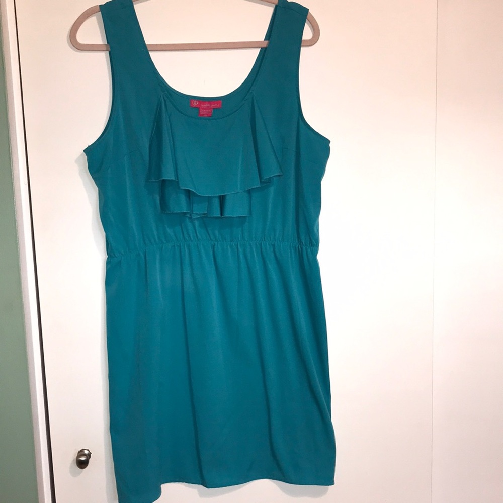Nwt pretty aqua green silky material mini dress